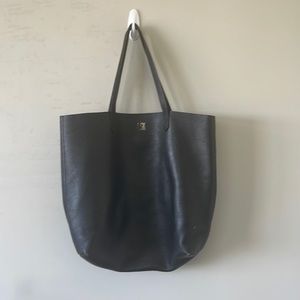 Black madewell leather transport tote